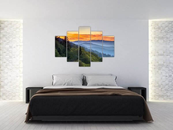 Slika - Crveni oblaci u planinama (150x105 cm)
