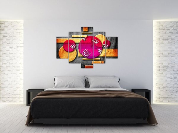 Apstraktna slika s povijesnim simbolima (150x105 cm)