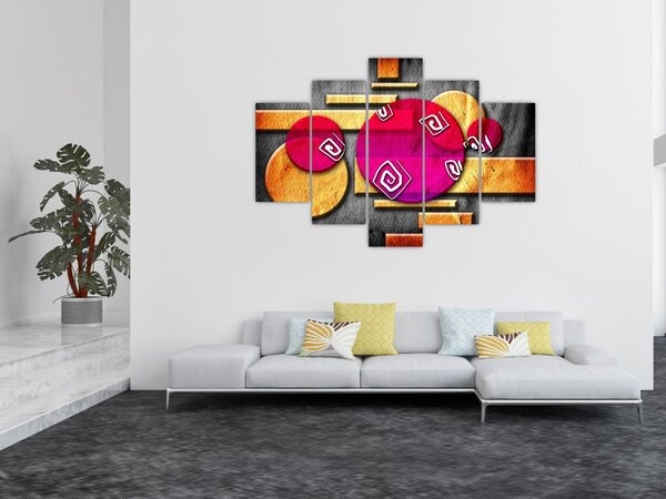 Apstraktna slika s povijesnim simbolima (150x105 cm)