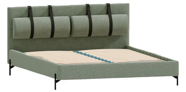Zeleni tapecirani bračni krevet s podnicom 180x200 cm Tulsa – Ropez