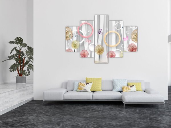 Apstraktna slika s maslačcima (150x105 cm)