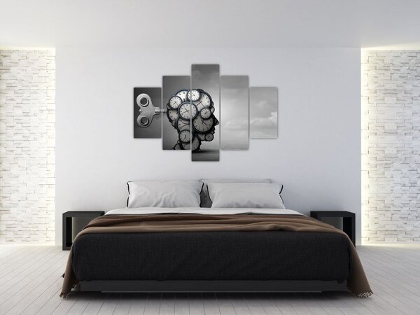 Umjetnička slika glave sa satom (150x105 cm)