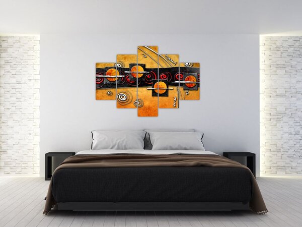 Slika apstrakcije - Planeti (150x105 cm)
