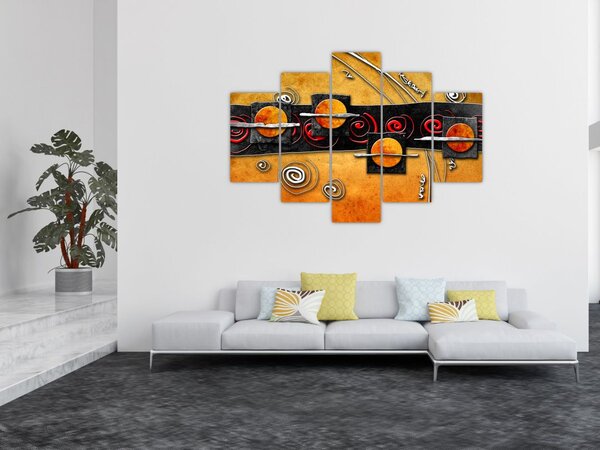 Slika apstrakcije - Planeti (150x105 cm)