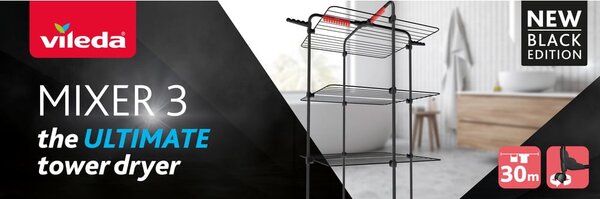 Crna sušilica za rublje 30 m Mixer 3 – Vileda