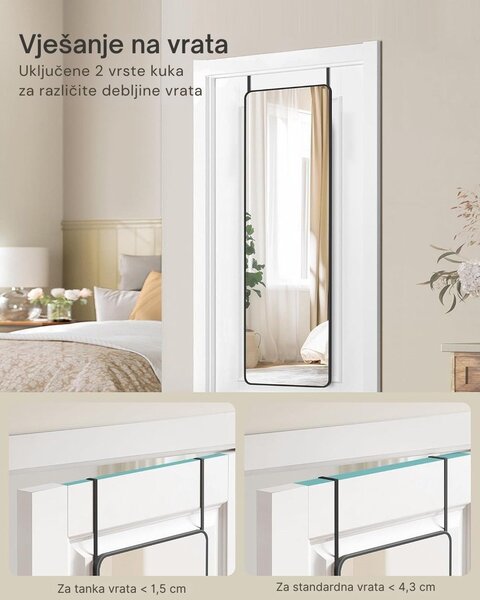 Pravokutno ogledalo FERRA, 120x40cm, crna SongmicsHome