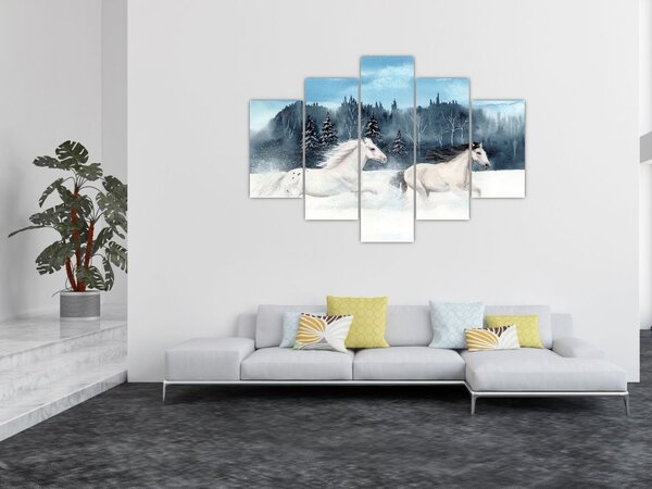 Slika naslikanih konja (150x105 cm)