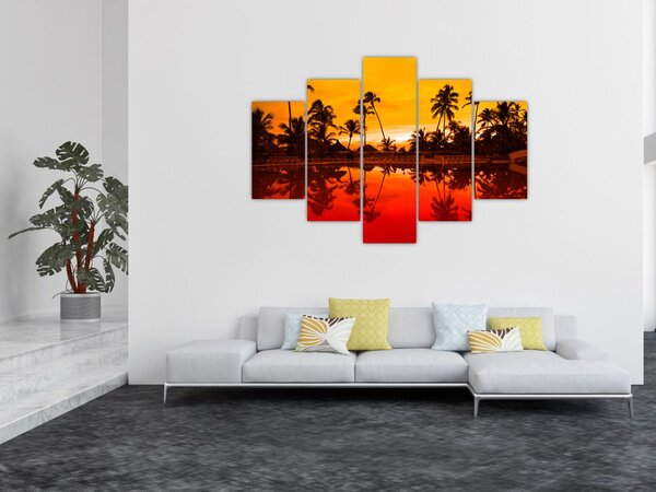 Slika - Zalazak sunca nad resortom (150x105 cm)