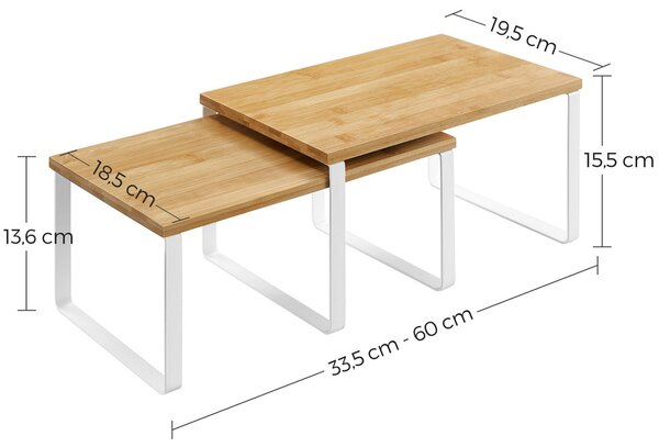 Set bambusovih organizatora CEZAR, 2 kom, smeđa/bijela SongmicsHome