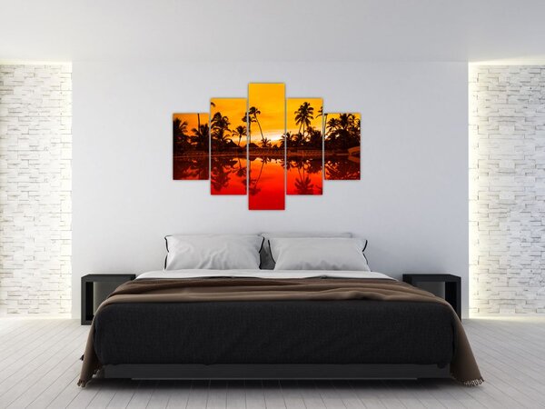 Slika - Zalazak sunca nad resortom (150x105 cm)