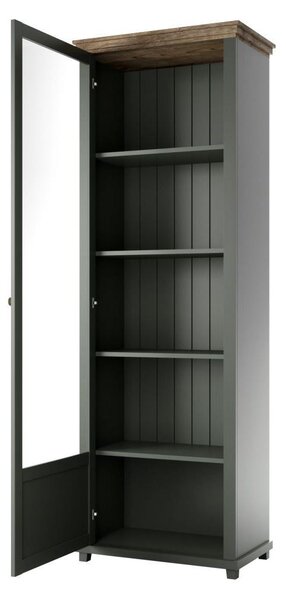 Vitrina Elvina Typ 05 (tamnozelena + hrast lefkas) (L)
