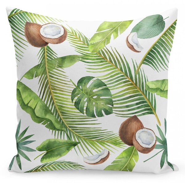 Jastučnica sa šarenim uzorkom lišća i kokosa 45x45 cm