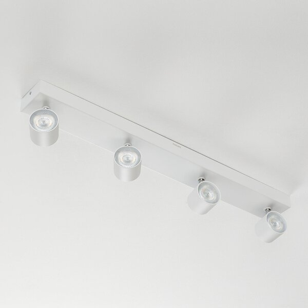Philips Star LED reflektor bijeli s 4 žarulje. WarmGlow, prigušiva, Bijela, Dnevni boravak/blagovaonica, Metal