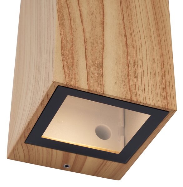Skandinavska zidna svjetiljka drvo 2 svjetla GU10 70mm IP54 - Baleno