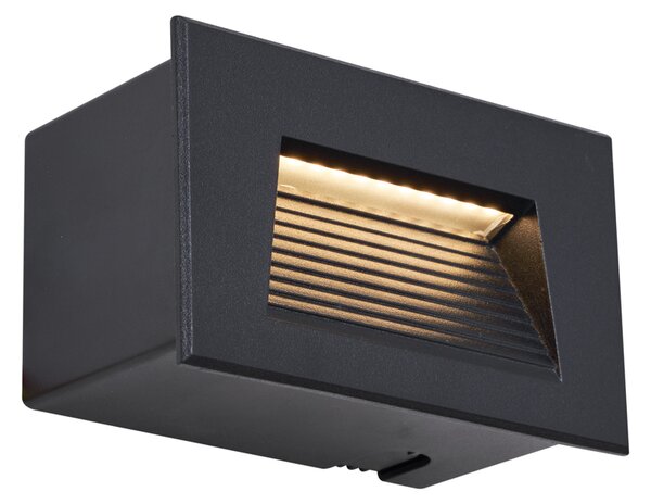 Set od 6 modernih ugradbenih zidnih svjetiljki crne boje 11,5 cm uklj. LED IP65 - Trem