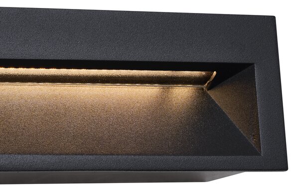 Set od 6 modernih ugradbenih zidnih svjetiljki crne boje 28 cm uklj. LED IP65 - Mert