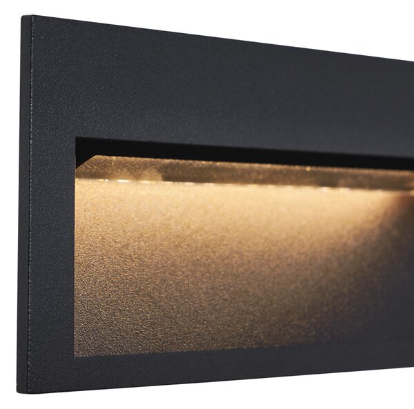 Moderna ugradbena zidna svjetiljka crna 16cm uklj. LED IP65 - Mert