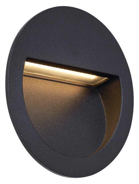 Moderna ugradbena zidna svjetiljka crna uklj. LED IP65 - Gem