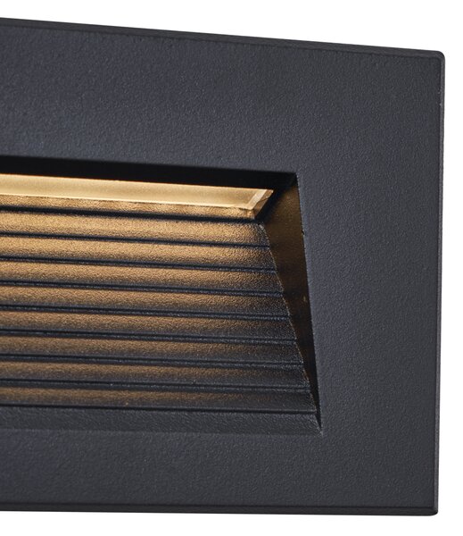 Moderna ugradbena zidna svjetiljka crna 11,5 cm uklj. LED IP65 - Trem