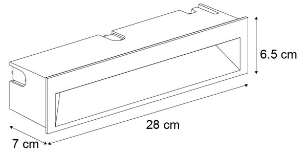 Set od 6 modernih ugradbenih zidnih svjetiljki crne boje 28 cm uklj. LED IP65 - Mert