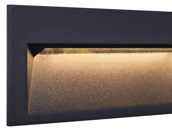 Moderna ugradbena zidna svjetiljka crna 28cm uklj. LED IP65 - Mert