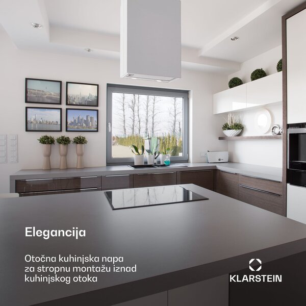 Klarstein Structura, kuhinjska napa, ekstrakcija / recirkulacija, maks. 624 m³ / h, EEC A, LED, nehrđajući čelik