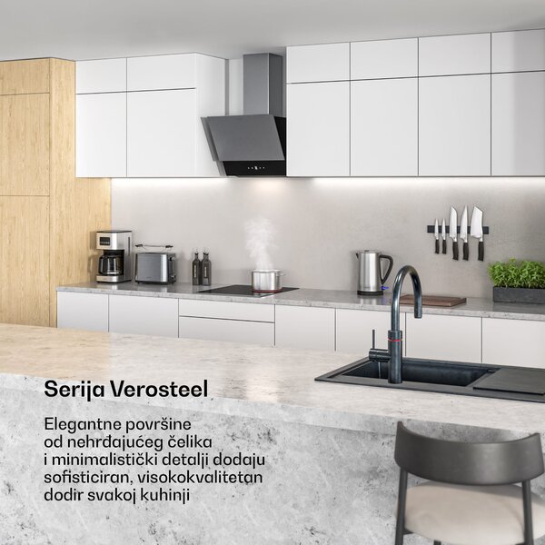 Klarstein Verosteel staklokeramička ploča za kuhanje | Minimalistička, snažna | 3 zone za kuhanje | 5000 W | 45 cm