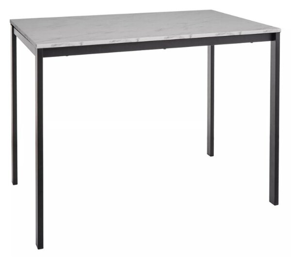 Crni blagovaonski stol RAMOD 100x60 cm, bijeli mramorni dekor