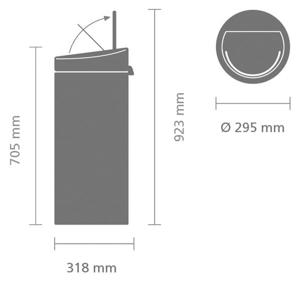 Bež željezna kanta za smeće na dodir 30 l Touch Bin – Brabantia