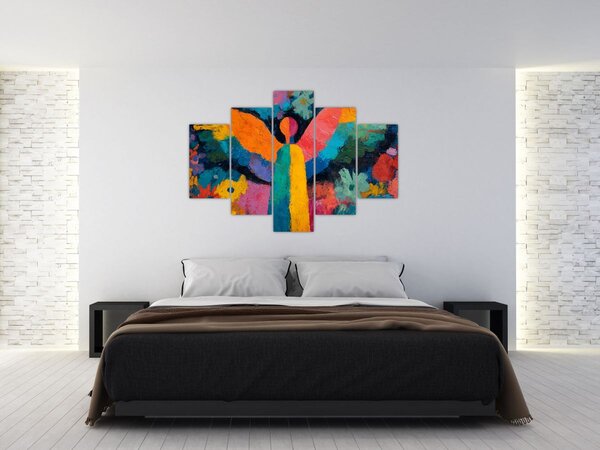 Slika - Apstraktni anđeo s cvijećem (150x105 cm)