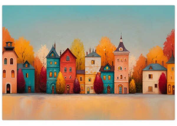 Slika - Jesensko selo (90x60 cm)