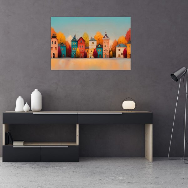 Slika - Jesensko selo (90x60 cm)