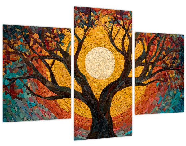 Slika - Sunce u krošnji stabla života (90x60 cm)