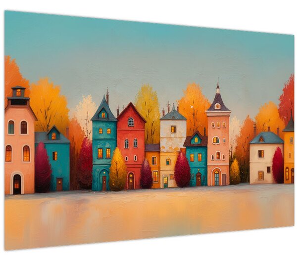 Slika - Jesensko selo (90x60 cm)