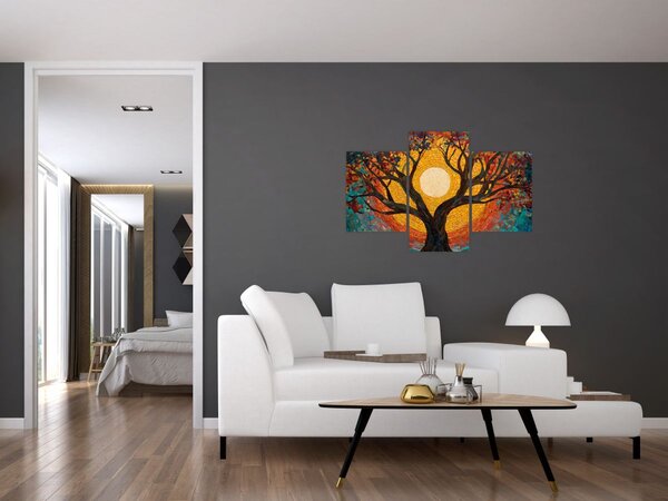 Slika - Sunce u krošnji stabla života (90x60 cm)