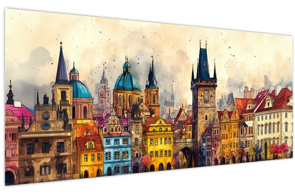 Slika - Jesen u oslikanom gradu (120x50 cm)