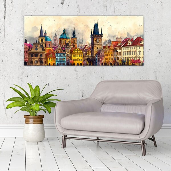 Slika - Jesen u oslikanom gradu (120x50 cm)