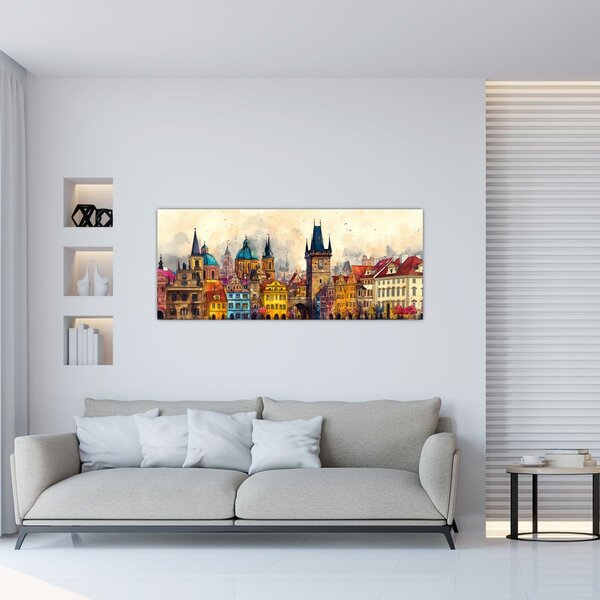 Slika - Jesen u oslikanom gradu (120x50 cm)