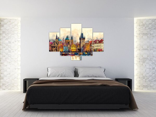 Slika - Jesen u oslikanom gradu (150x105 cm)