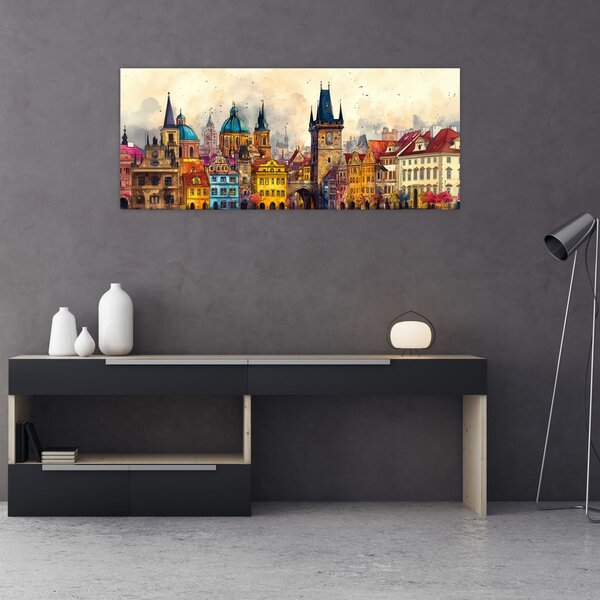 Slika - Jesen u oslikanom gradu (120x50 cm)
