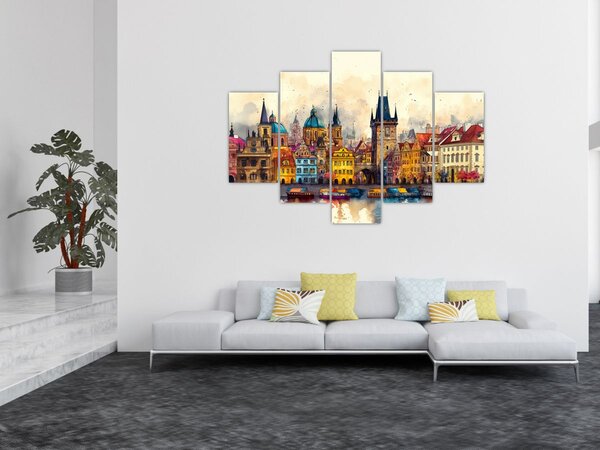 Slika - Jesen u oslikanom gradu (150x105 cm)