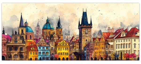 Slika - Jesen u oslikanom gradu (120x50 cm)