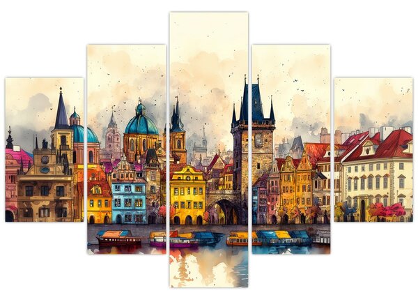Slika - Jesen u oslikanom gradu (150x105 cm)
