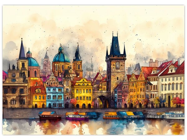 Slika - Jesen u oslikanom gradu (70x50 cm)
