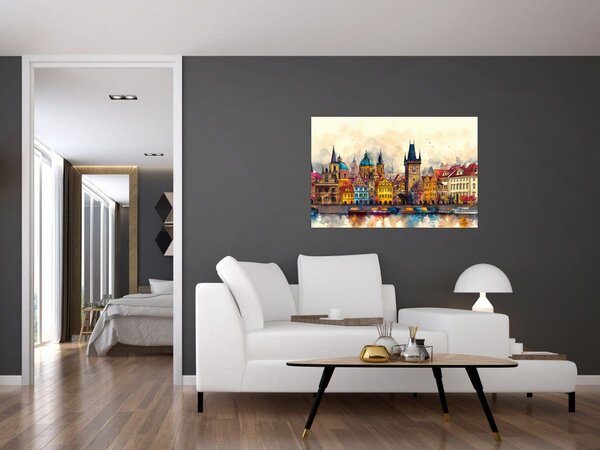 Slika - Jesen u oslikanom gradu (90x60 cm)