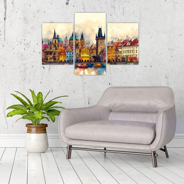 Slika - Jesen u oslikanom gradu (90x60 cm)