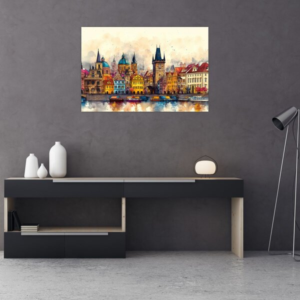 Slika - Jesen u oslikanom gradu (90x60 cm)