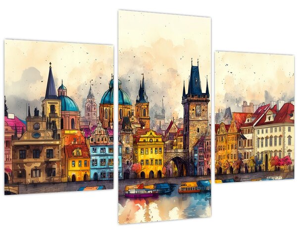 Slika - Jesen u oslikanom gradu (90x60 cm)