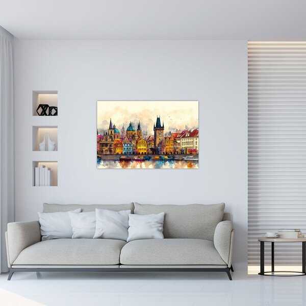 Slika - Jesen u oslikanom gradu (90x60 cm)