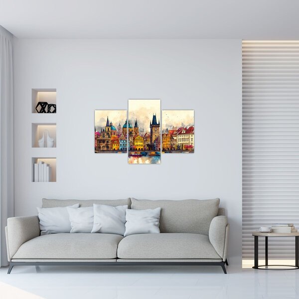 Slika - Jesen u oslikanom gradu (90x60 cm)